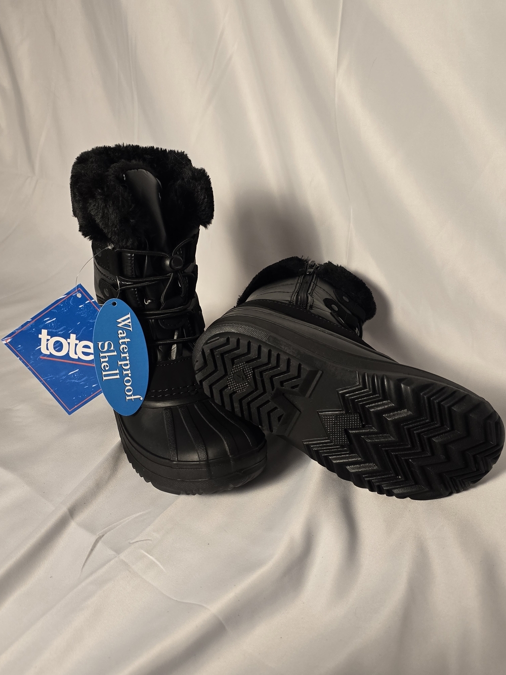 totes Black Waterproof Faux-Fur Lined Winter Boots - Women's